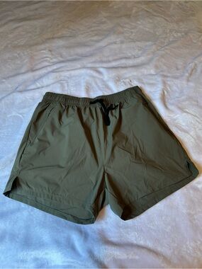Men's Olive Athletic Drawstring Shorts